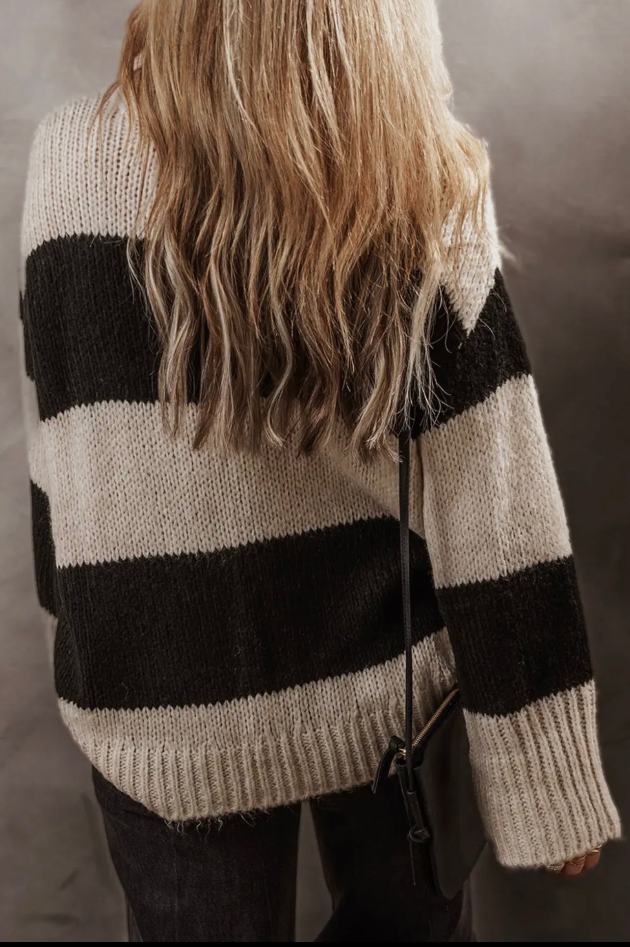 Color Block Pullover Loose Sweater